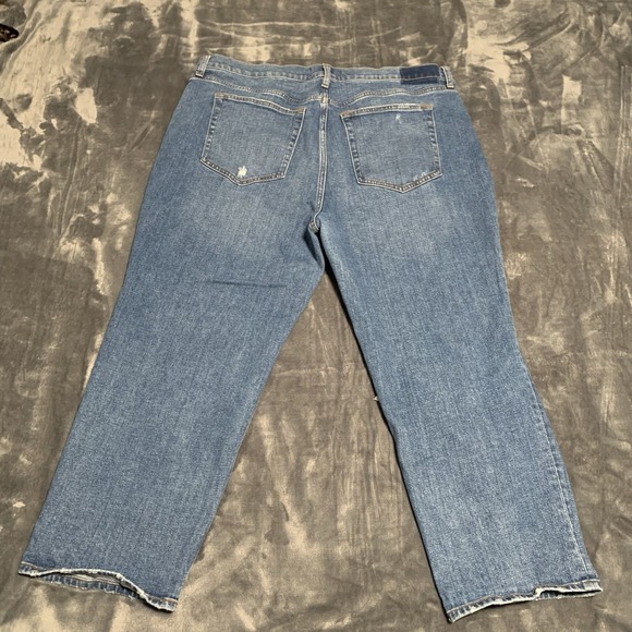 Abercrombie‎ Fitch Ankle Straight Ultra High Rise Distressed Jeans 34/18S - Picture 3 of 13